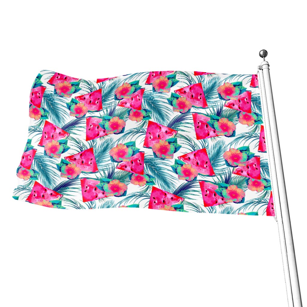 Watermelon Teal Hawaiian Pattern Print Flag