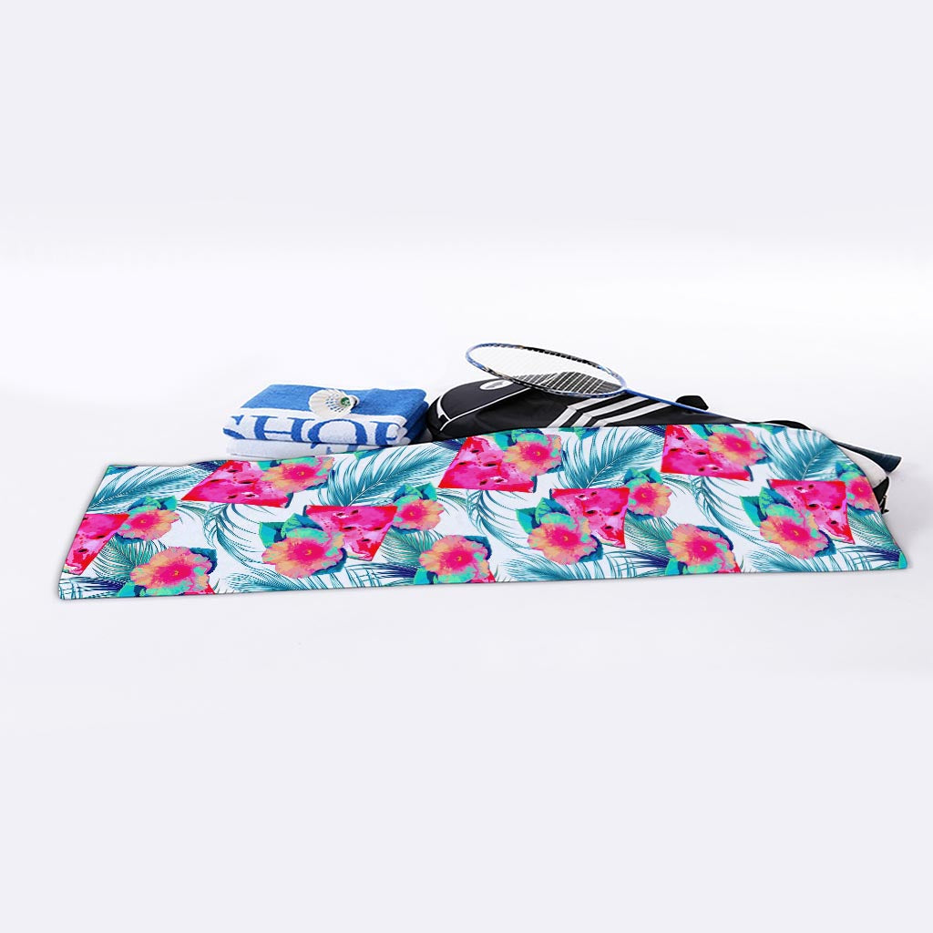 Watermelon Teal Hawaiian Pattern Print Sports Towel