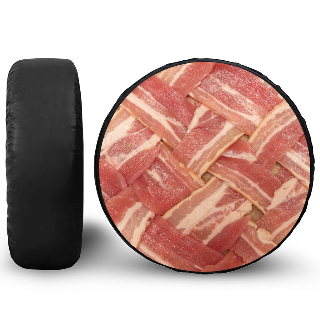 Weaving Bacon Print Tire Cover