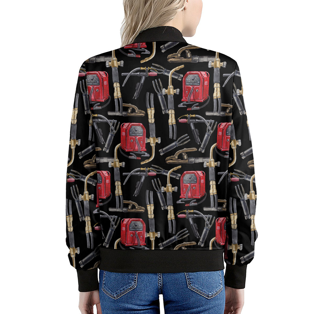 Welding Machine Pattern Print Women's Bomber Jacket