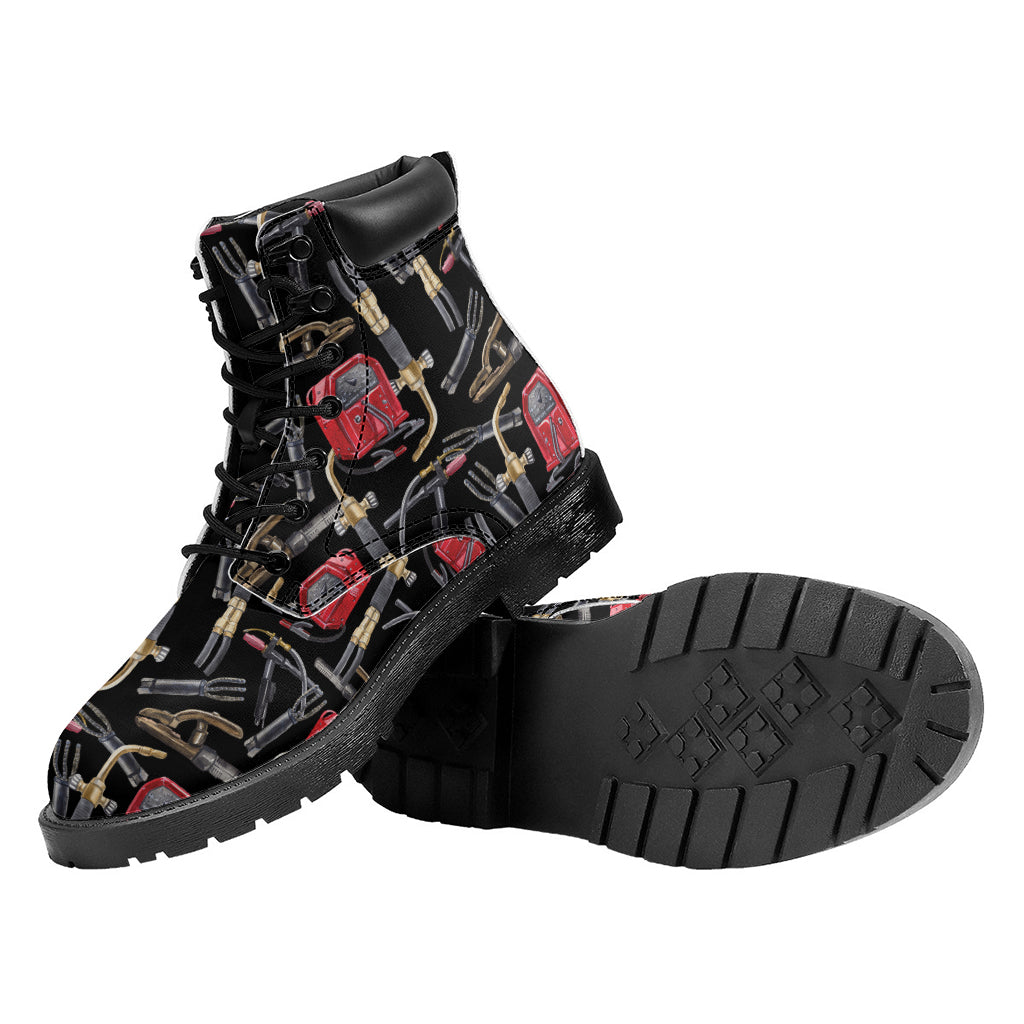 Welding Machine Pattern Print Work Boots