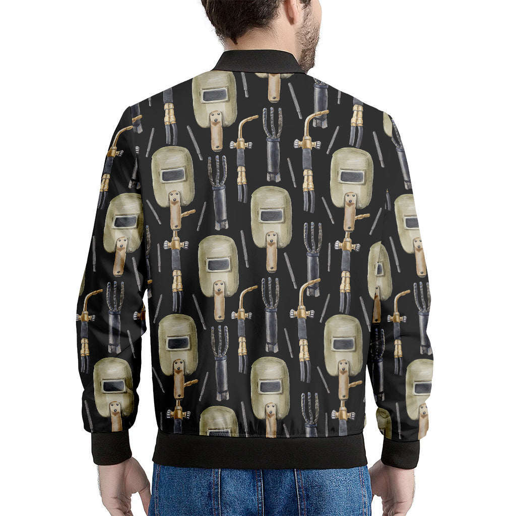 Welding Mask Pattern Print Men's Bomber Jacket