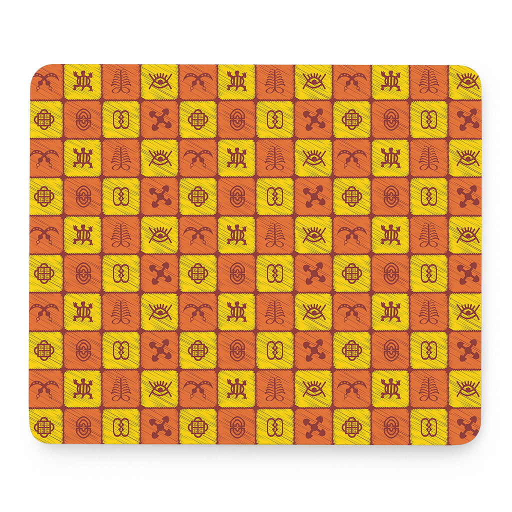 West Adinkra Symbols Pattern Print Mouse Pad