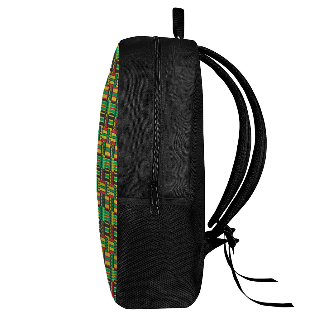 West African Kente Tribal Pattern Print 17 Inch Backpack