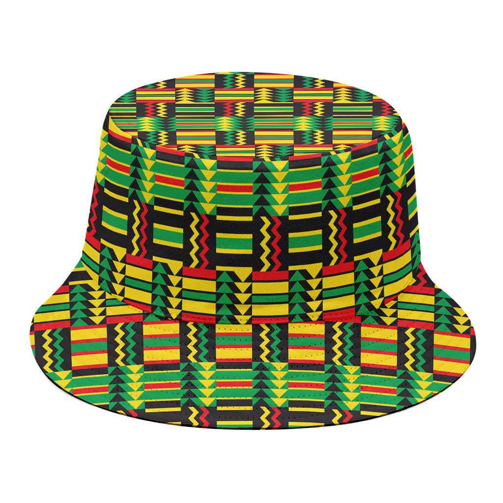 West African Kente Tribal Pattern Print Bucket Hat