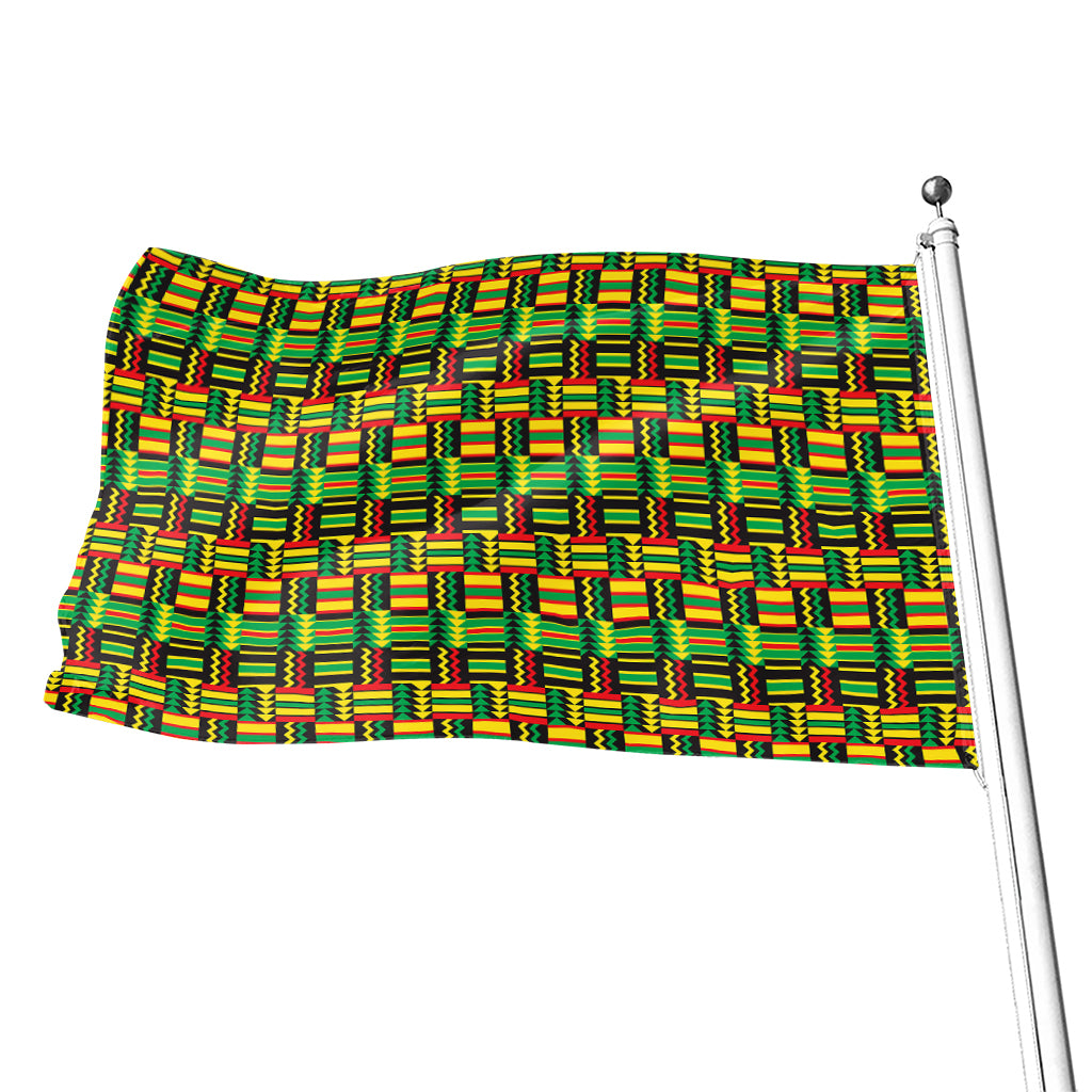 West African Kente Tribal Pattern Print Flag