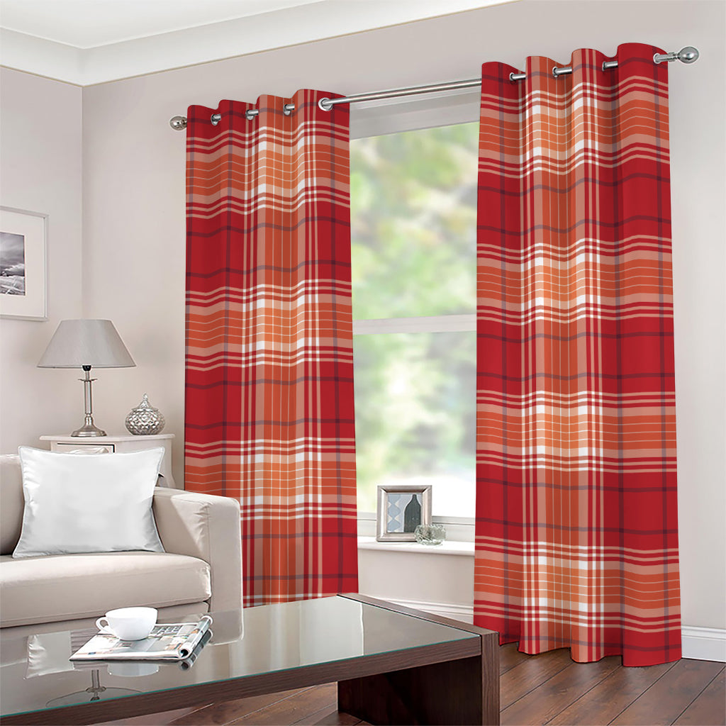 Western Tartan Pattern Print Grommet Curtains