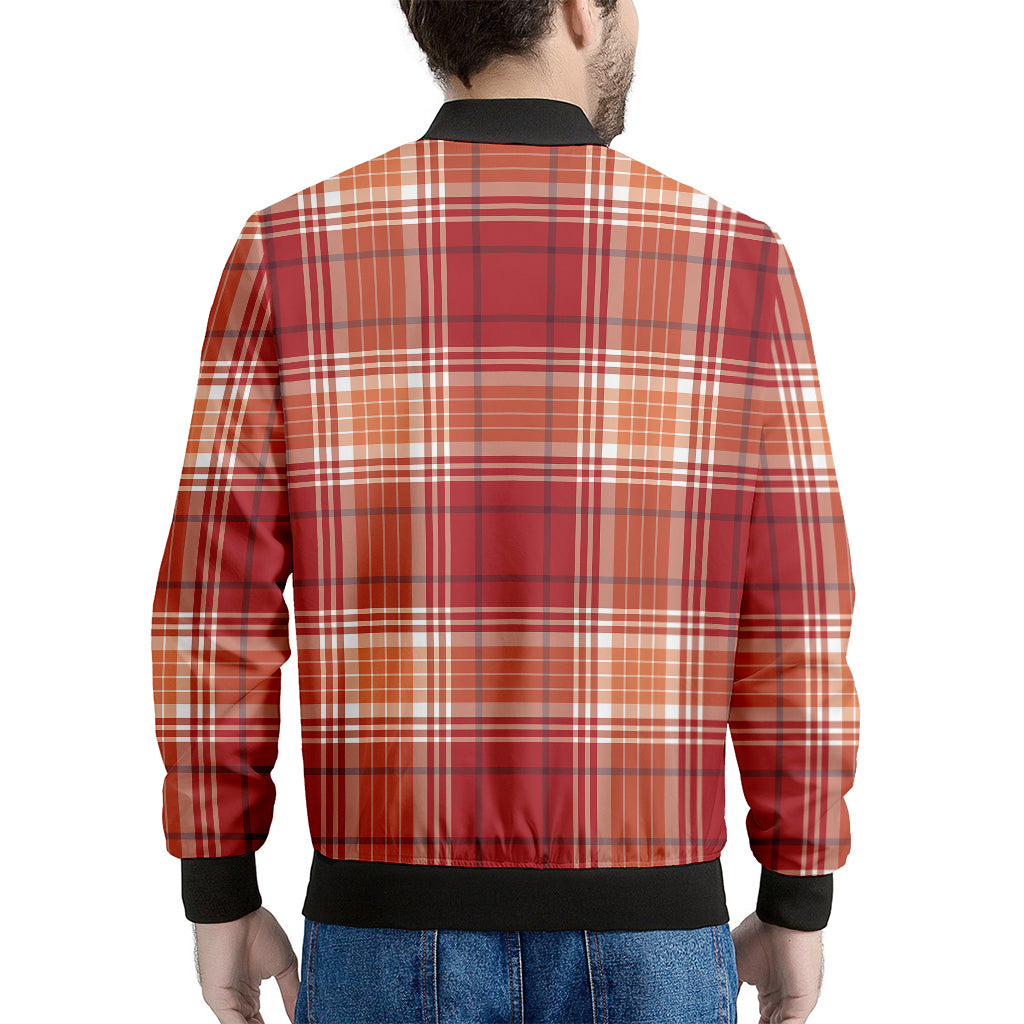 Western Tartan Pattern Print Men's Bomber Jacket