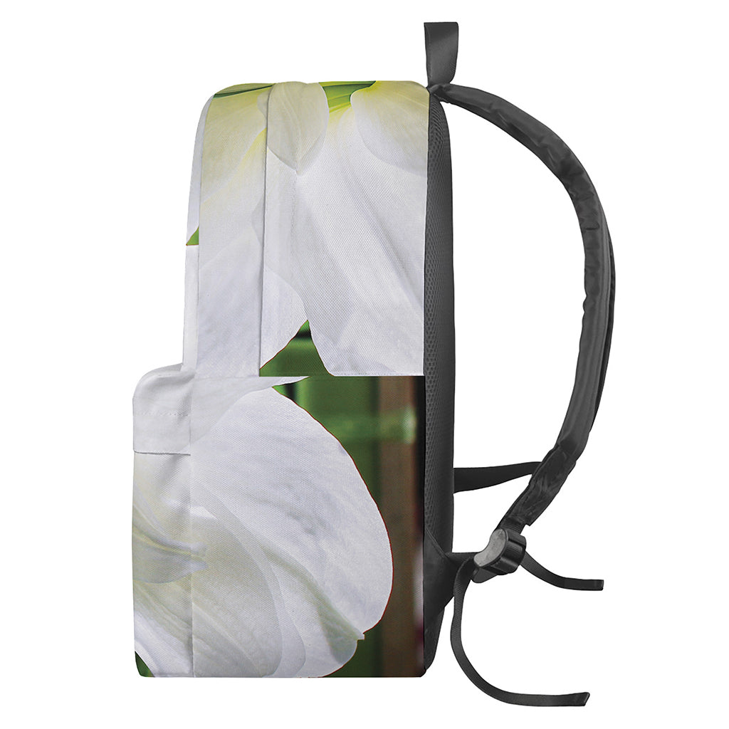 White Amaryllis Print Backpack