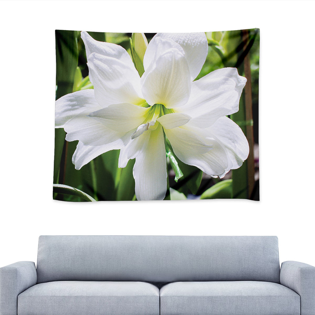 White Amaryllis Print Tapestry