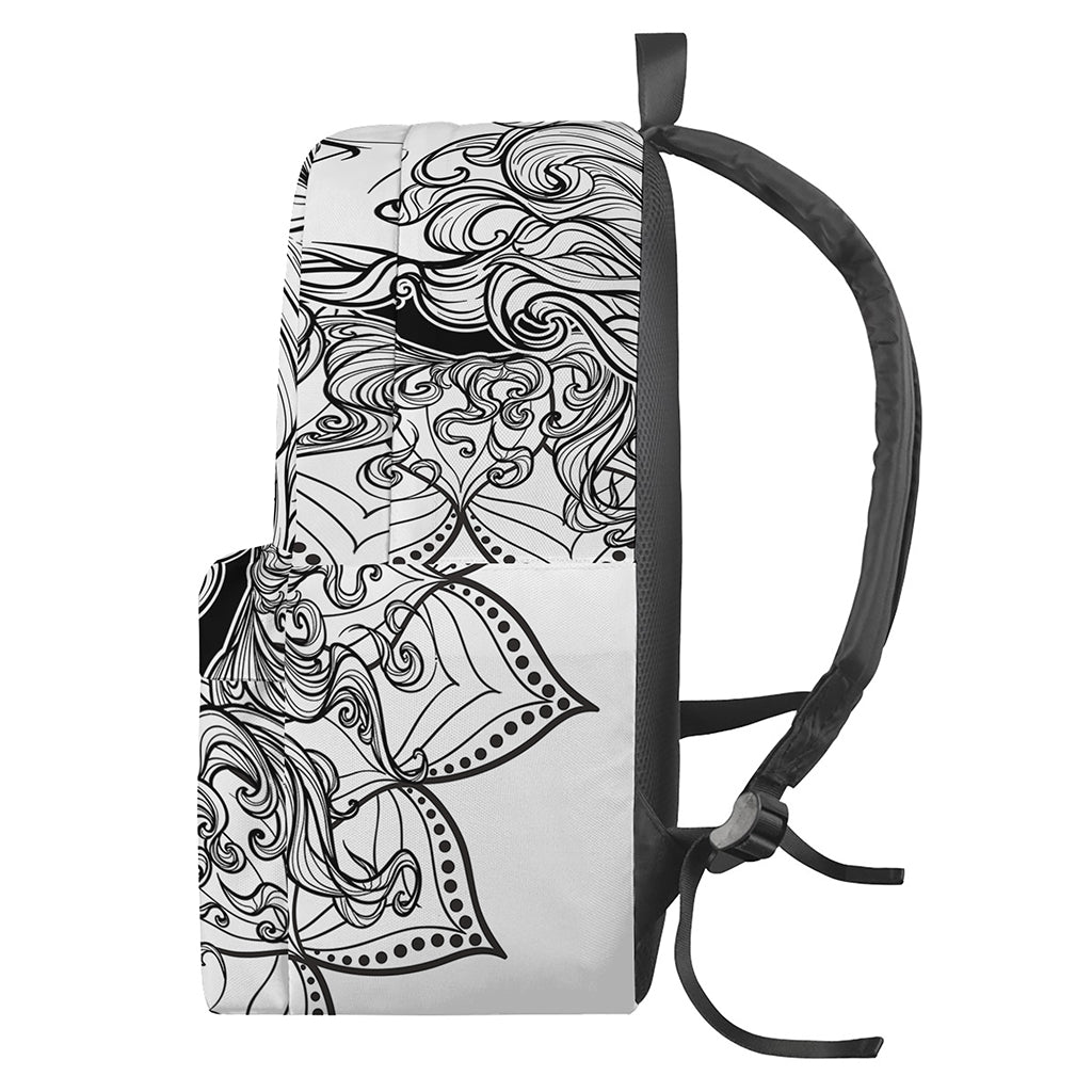 White And Black Leo Sign Print Backpack