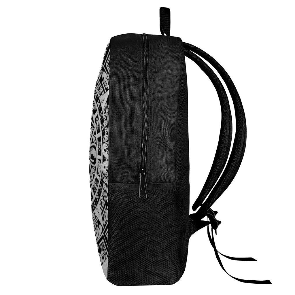 White And Black Maya Calendar Print 17 Inch Backpack