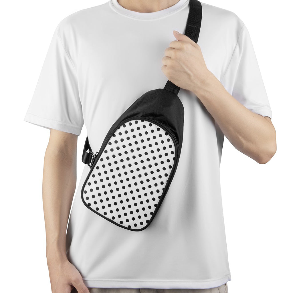 White And Black Polka Dot Pattern Print Chest Bag