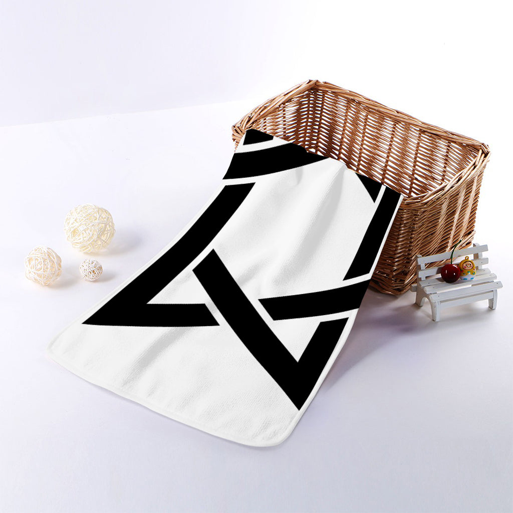 White And Black Star of David Print Towel