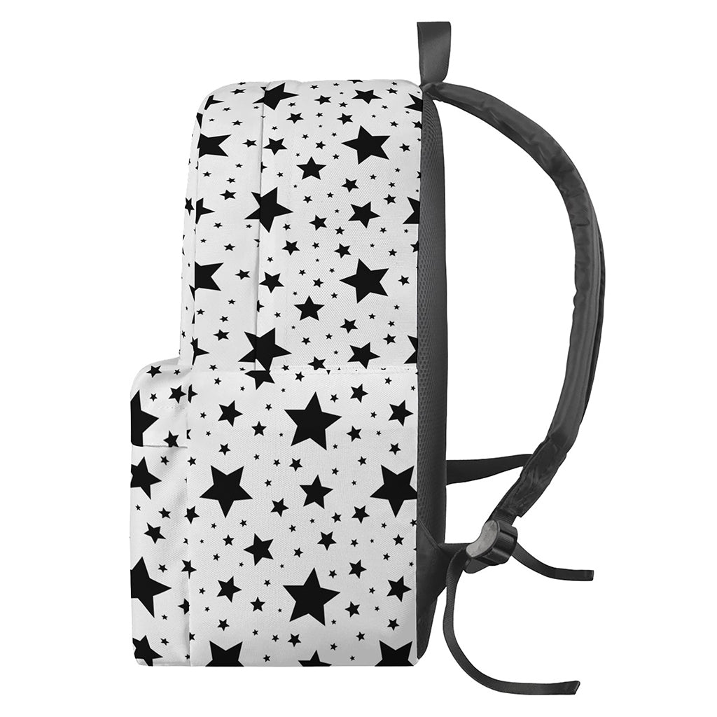 White And Black Star Pattern Print Backpack