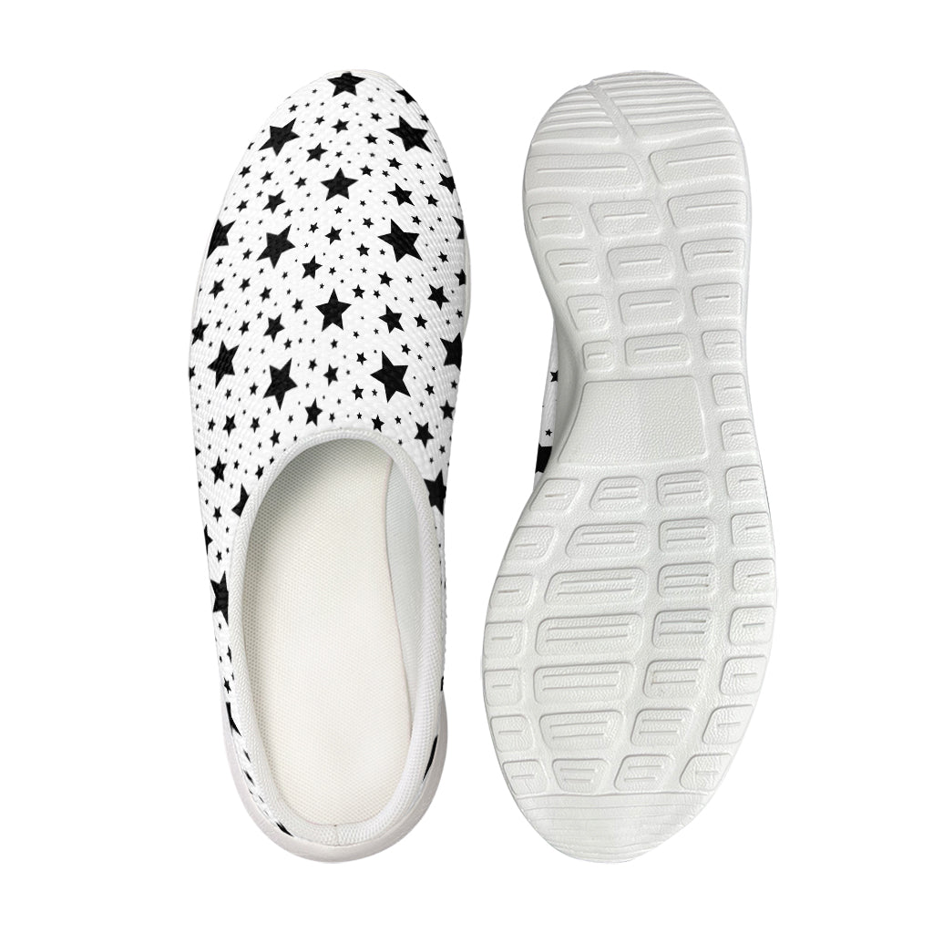 White And Black Star Pattern Print Mesh Casual Shoes