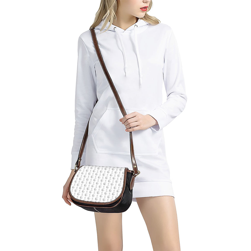 White And Black Stethoscope Print Saddle Bag