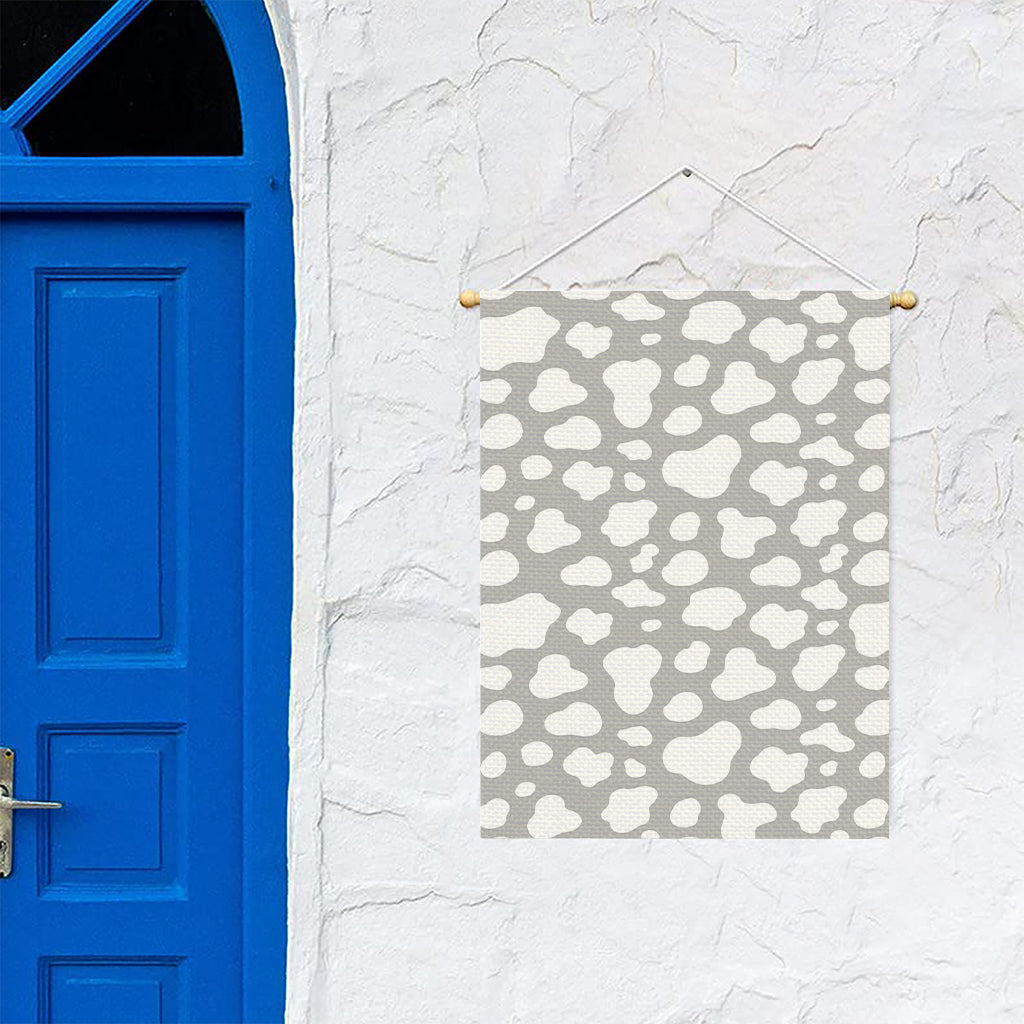 White And Grey Cow Print Garden Flag