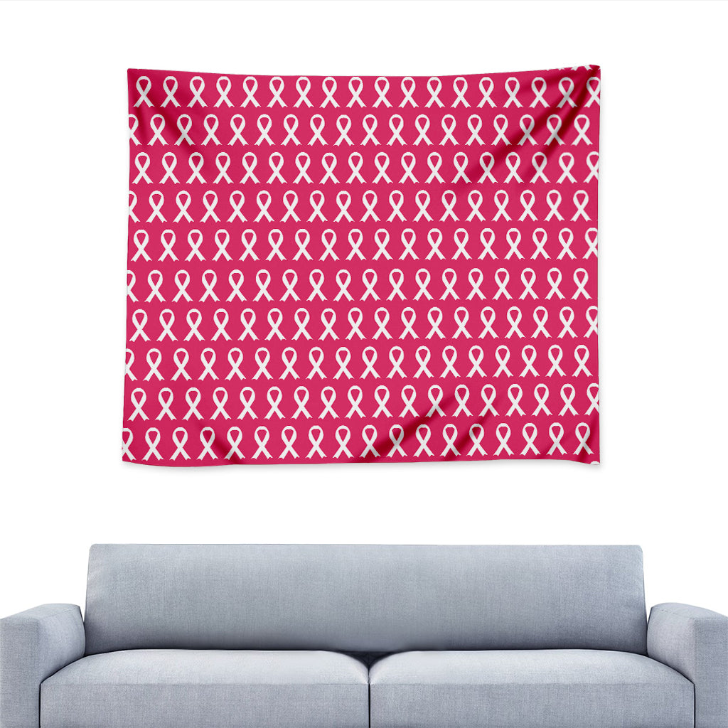 White And Pink Breast Cancer Print Tapestry