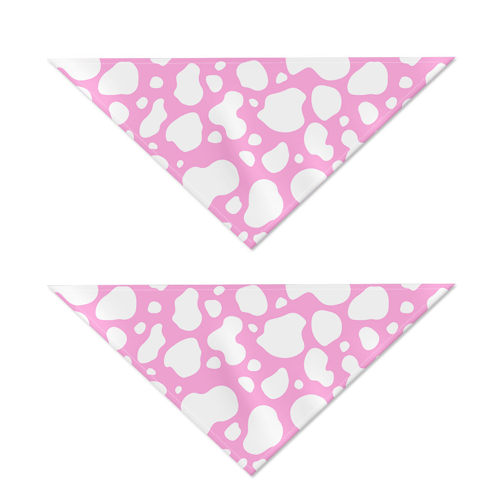 White And Pink Cow Print Dog Bandana