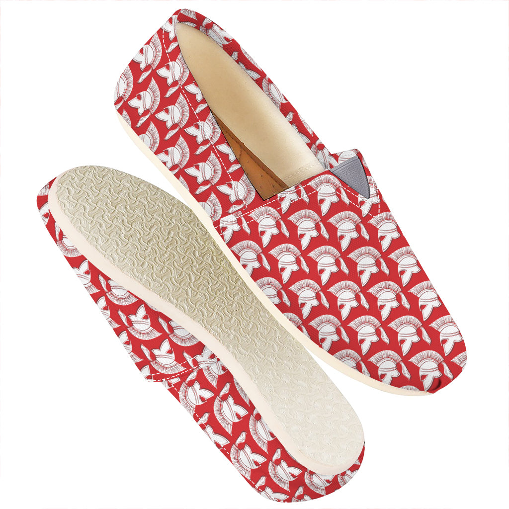 White And Red Spartan Pattern Print Casual Shoes
