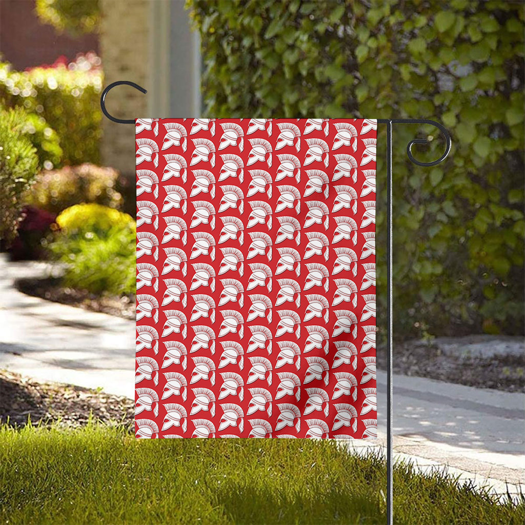 White And Red Spartan Pattern Print House Flag