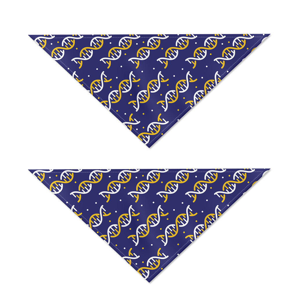 White And Yellow DNA Pattern Print Dog Bandana