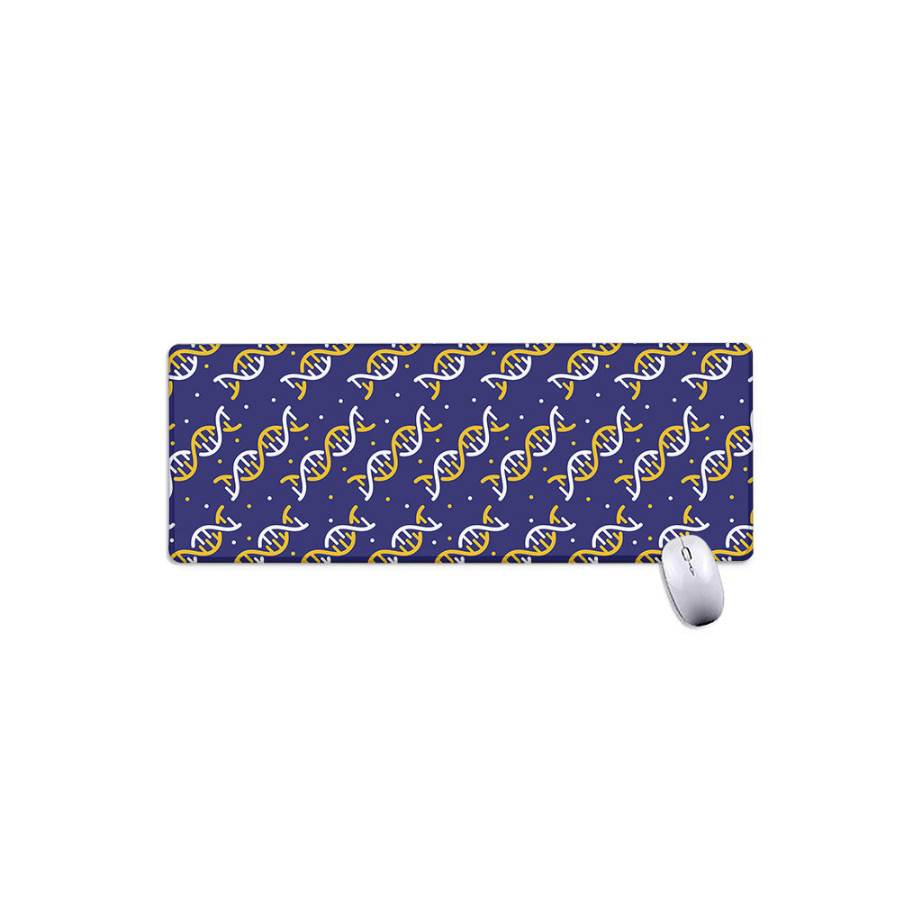 White And Yellow DNA Pattern Print Extended Mouse Pad