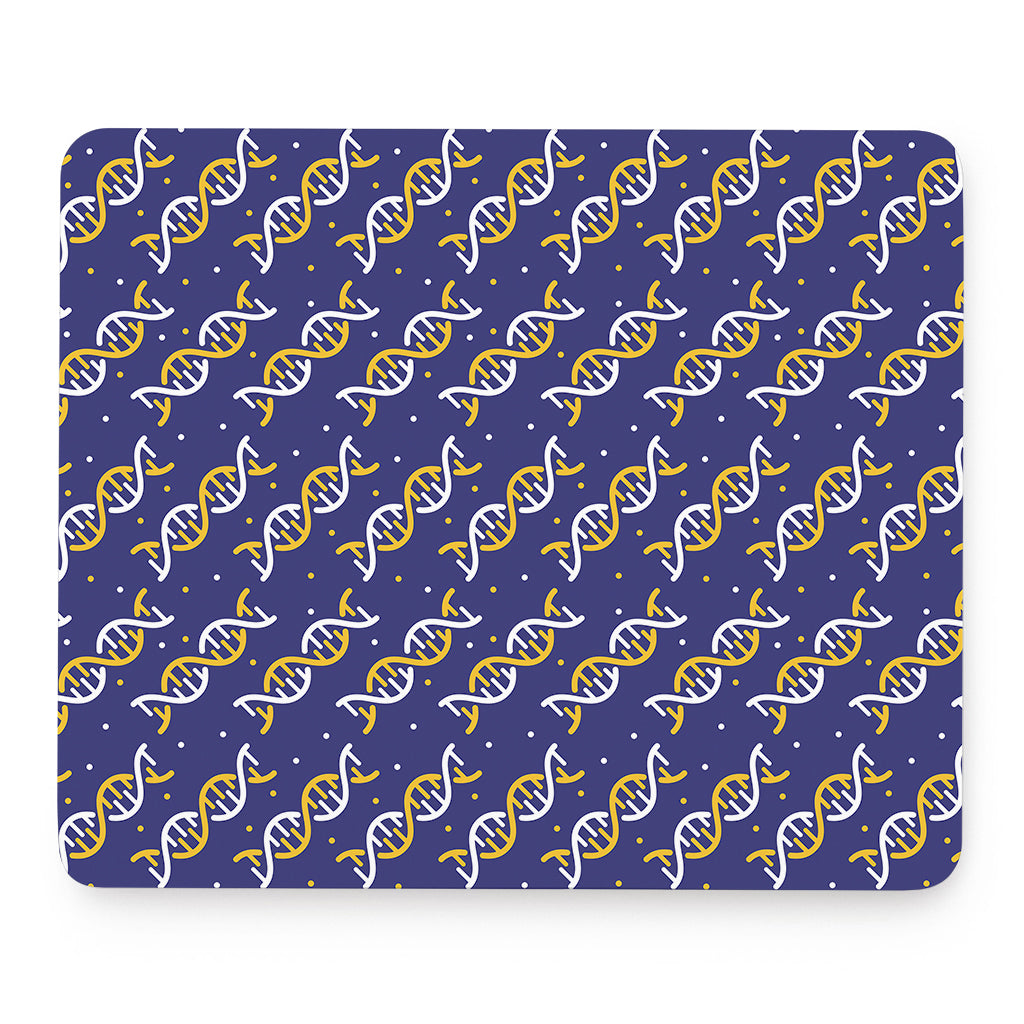 White And Yellow DNA Pattern Print Mouse Pad