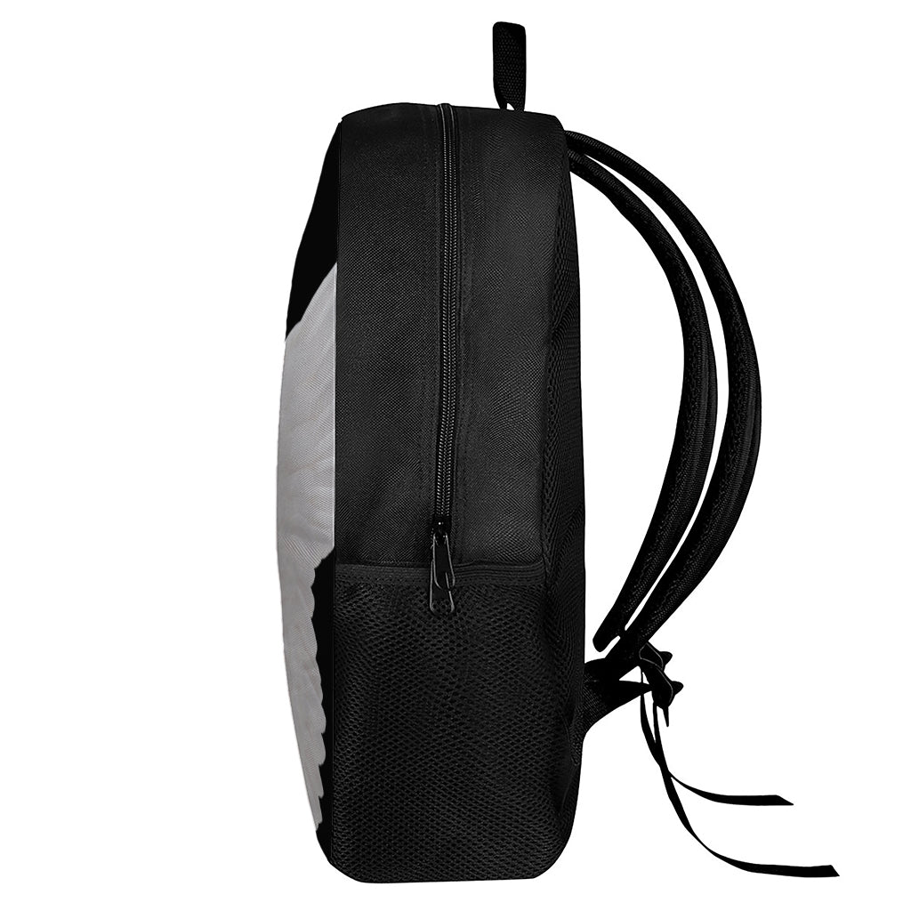 White Angel Wings Print 17 Inch Backpack