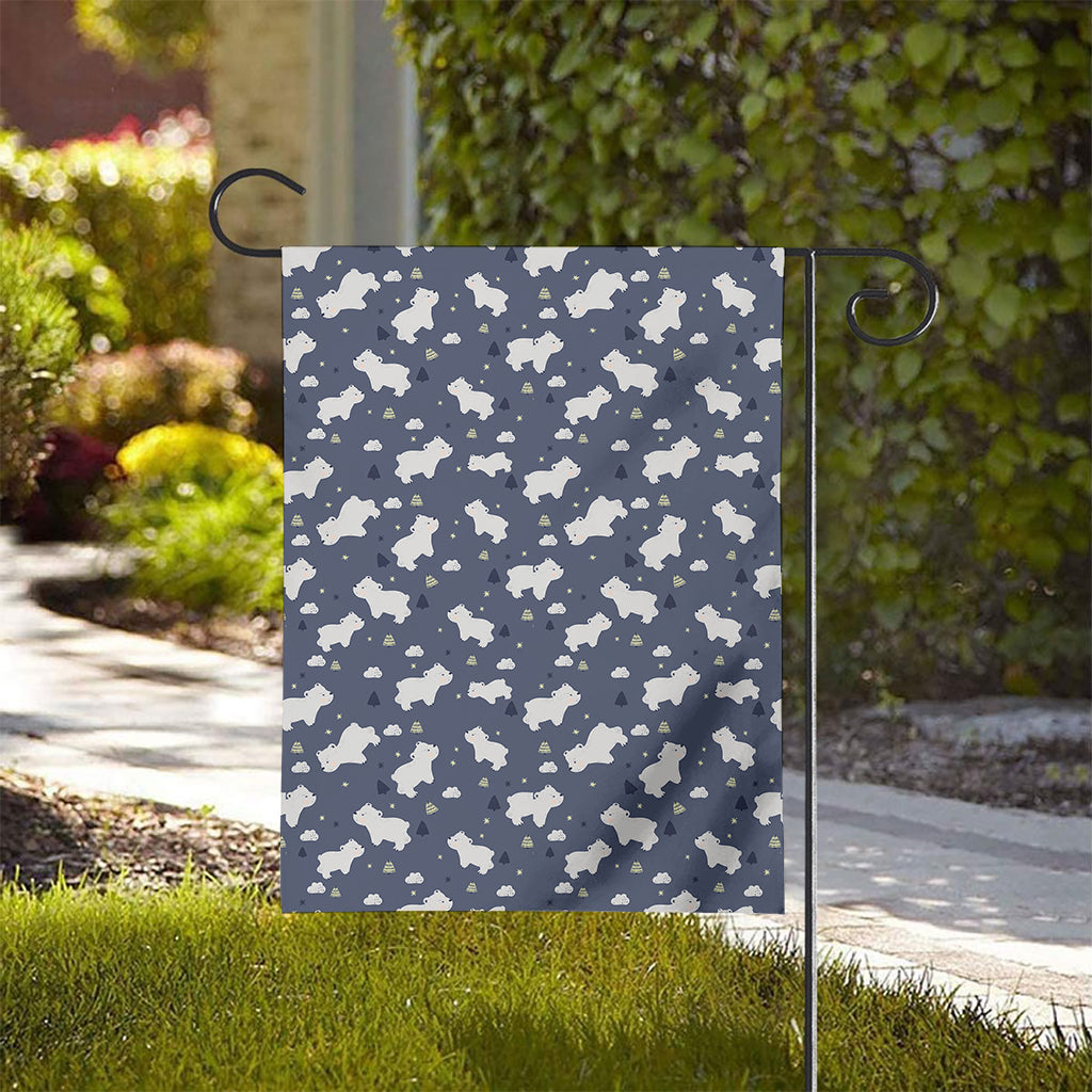 White Baby Polar Bear Pattern Print House Flag