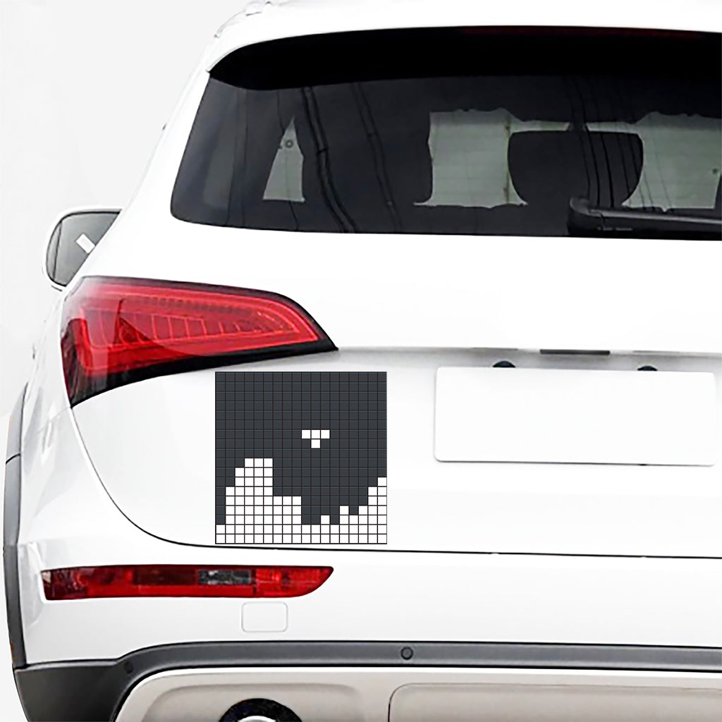 White Brick Puzzle Video Game Print Car Sticker