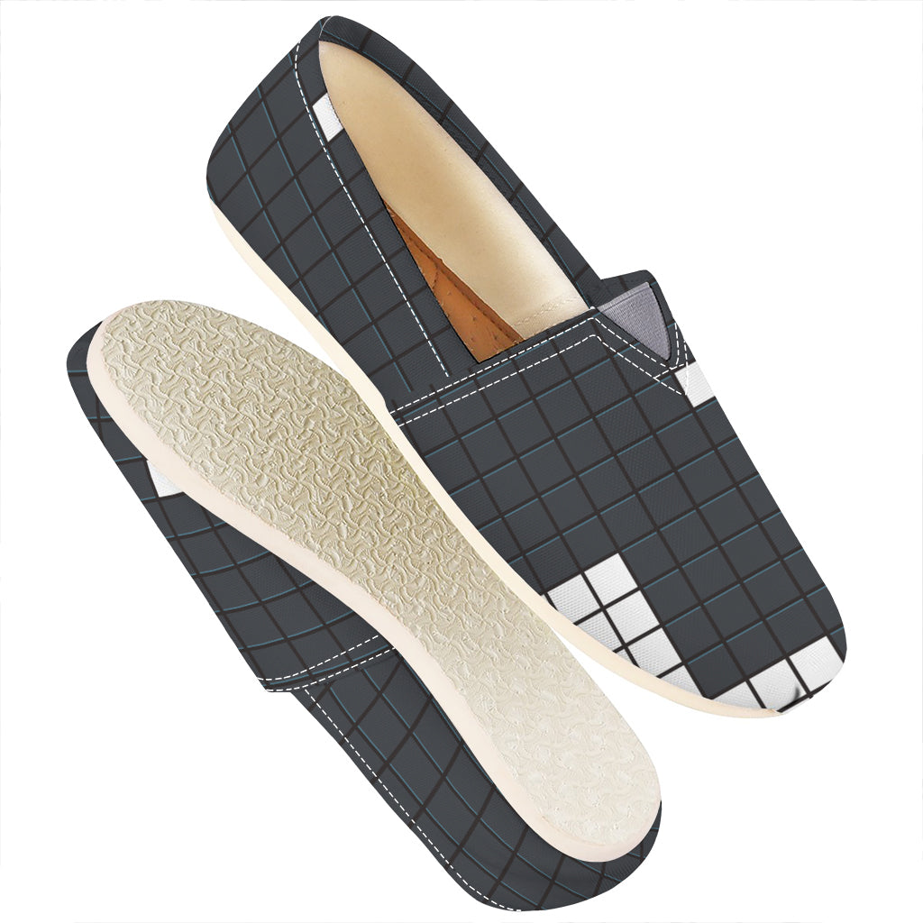White Brick Puzzle Video Game Print Casual Shoes