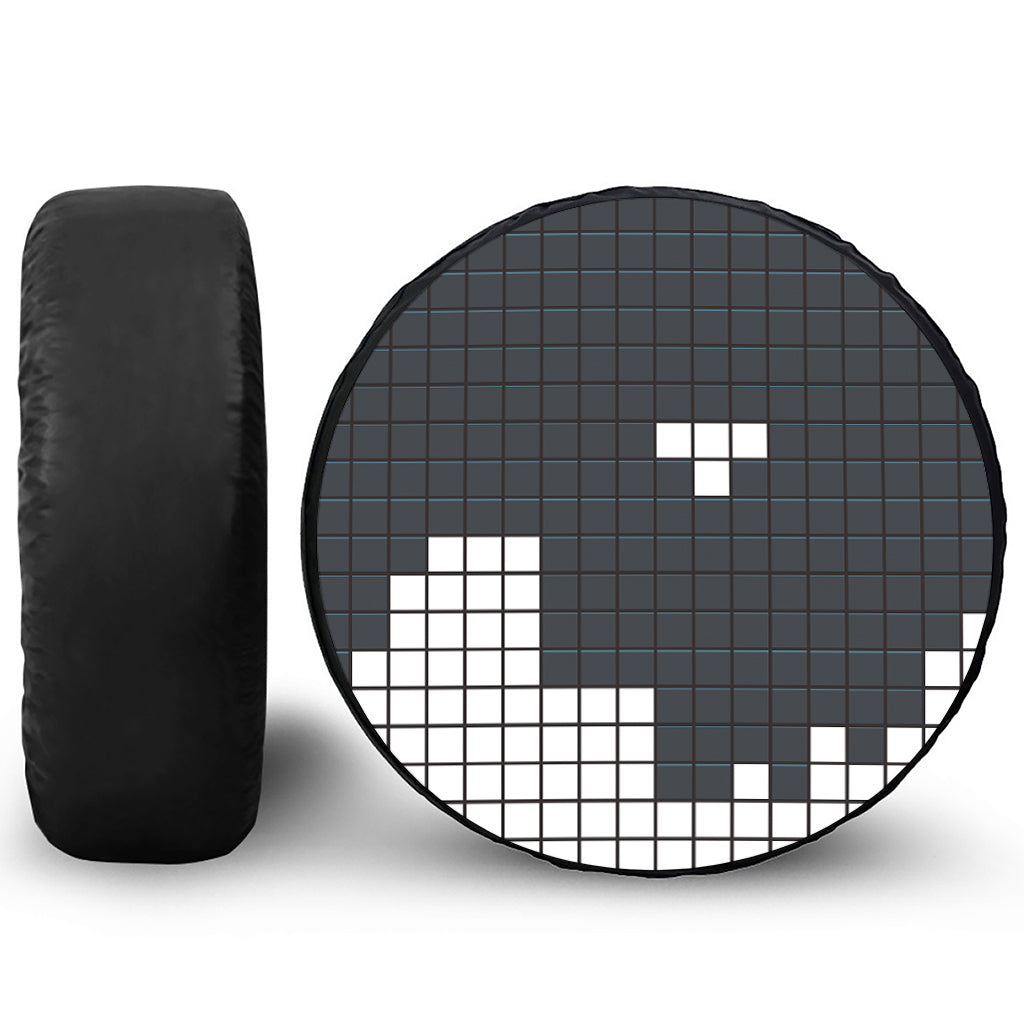 White Brick Puzzle Video Game Print Leather Spare Tire Cover
