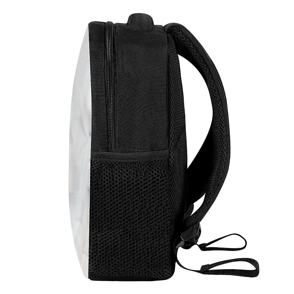 White Brown Smooth Marble Print Casual Backpack