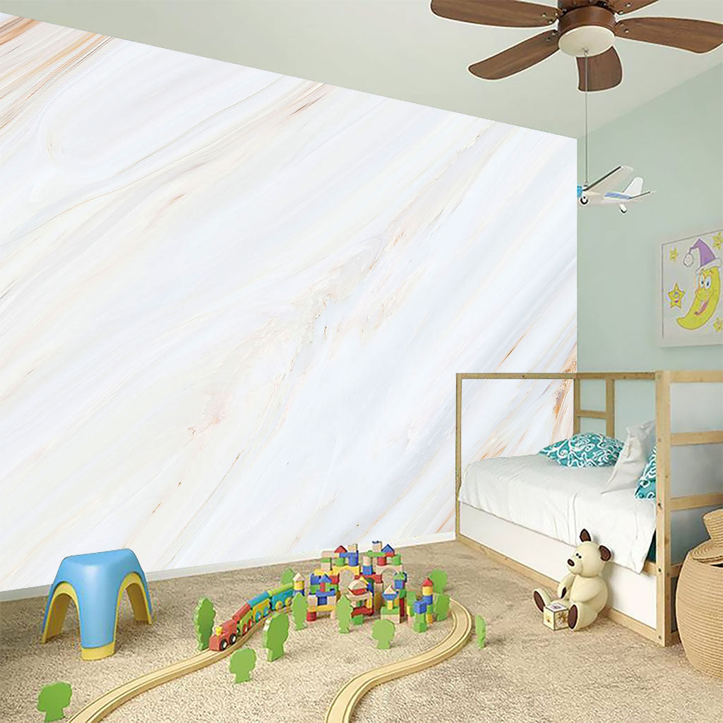 White Brown Smooth Marble Print Wall Sticker