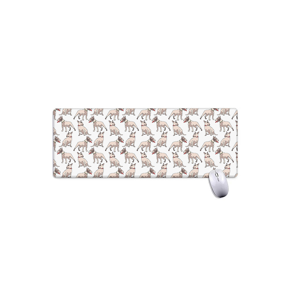 White Bull Terrier Pattern Print Extended Mouse Pad