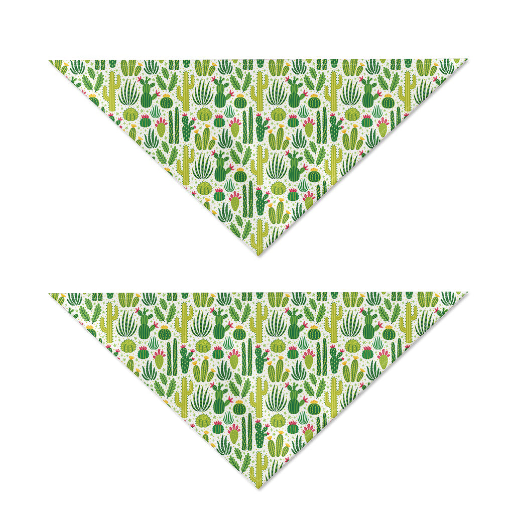 White Cactus Plant Pattern Print Dog Bandana