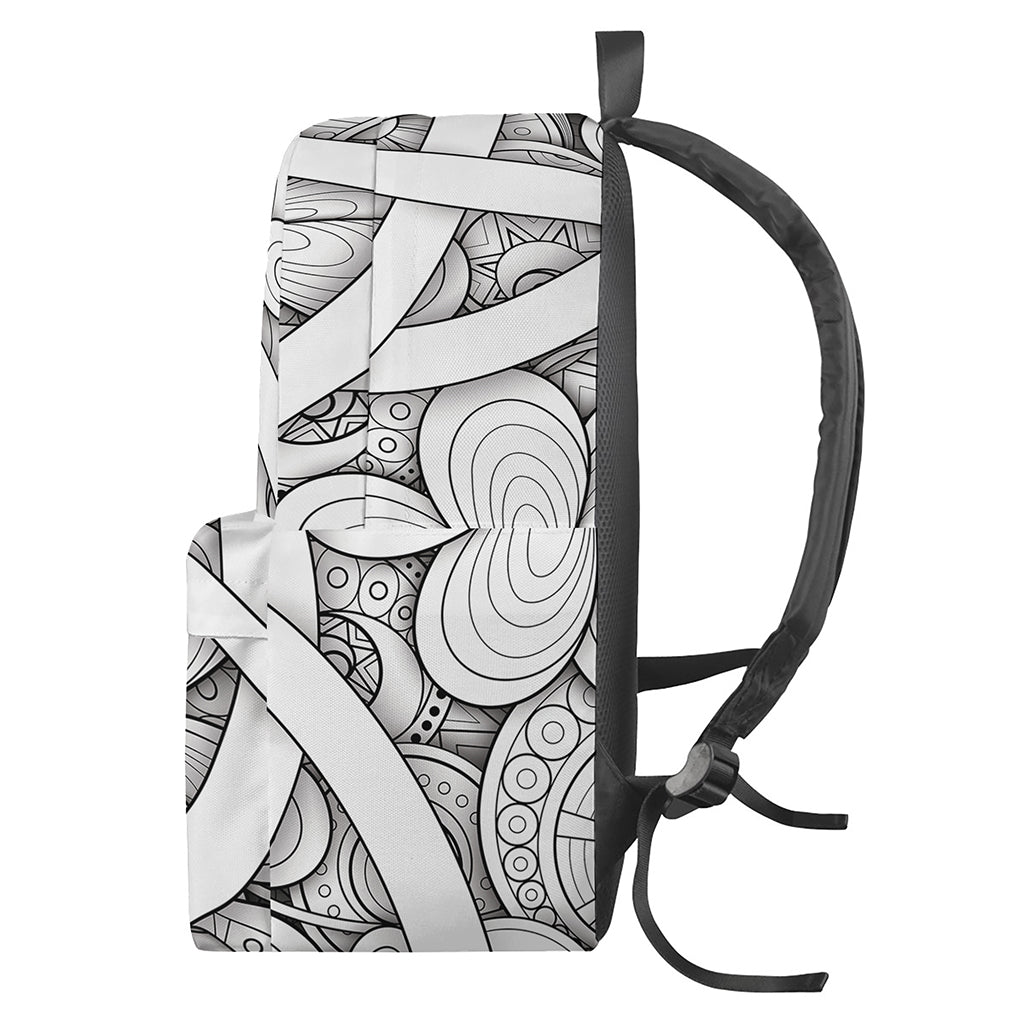 White Celtic Trinity Knot Symbol Print Backpack