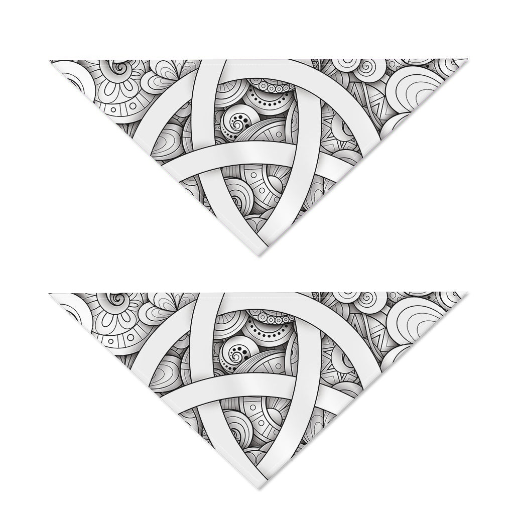 White Celtic Trinity Knot Symbol Print Dog Bandana