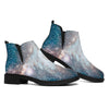 White Cloud Galaxy Space Print Flat Ankle Boots