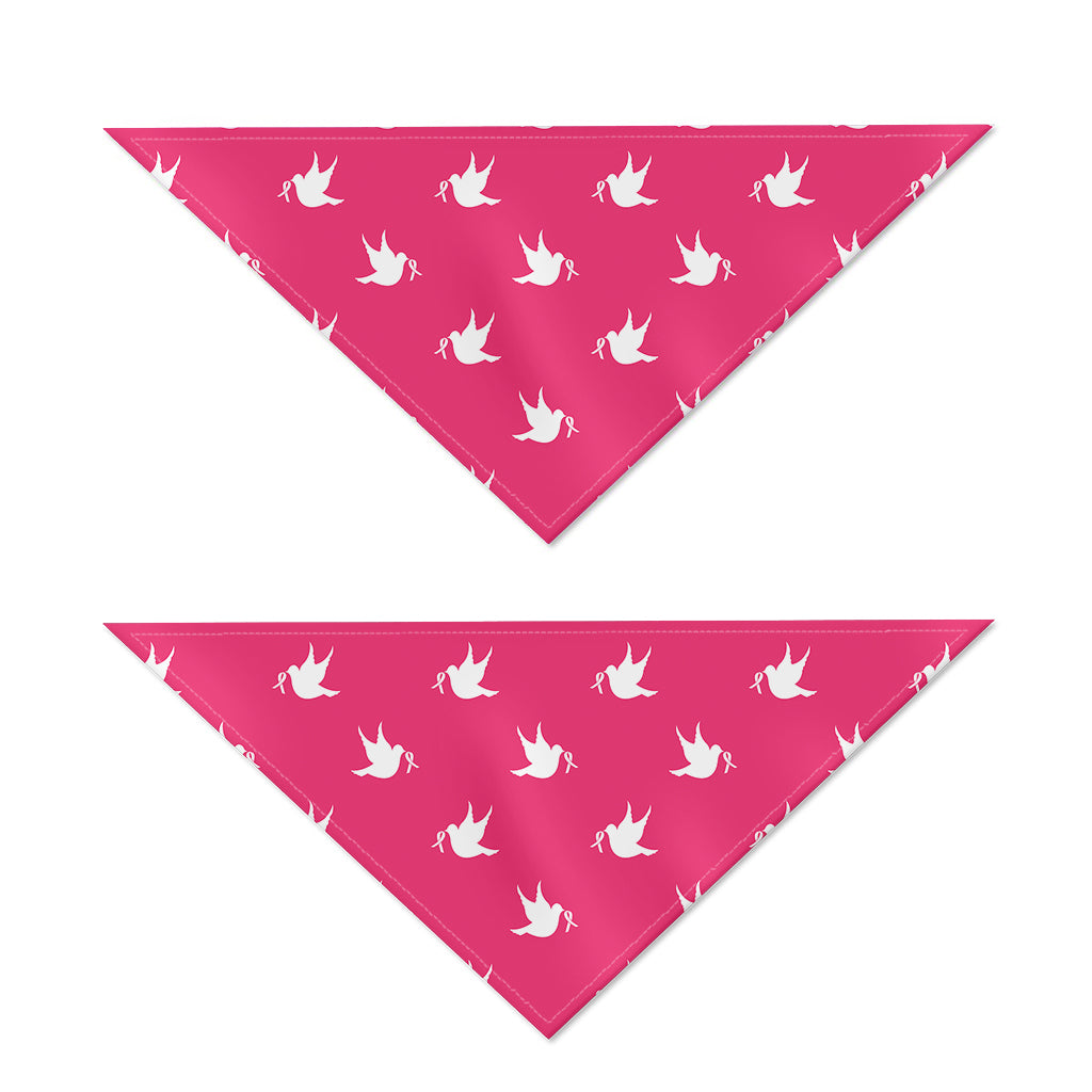 White Dove Breast Cancer Pattern Print Dog Bandana
