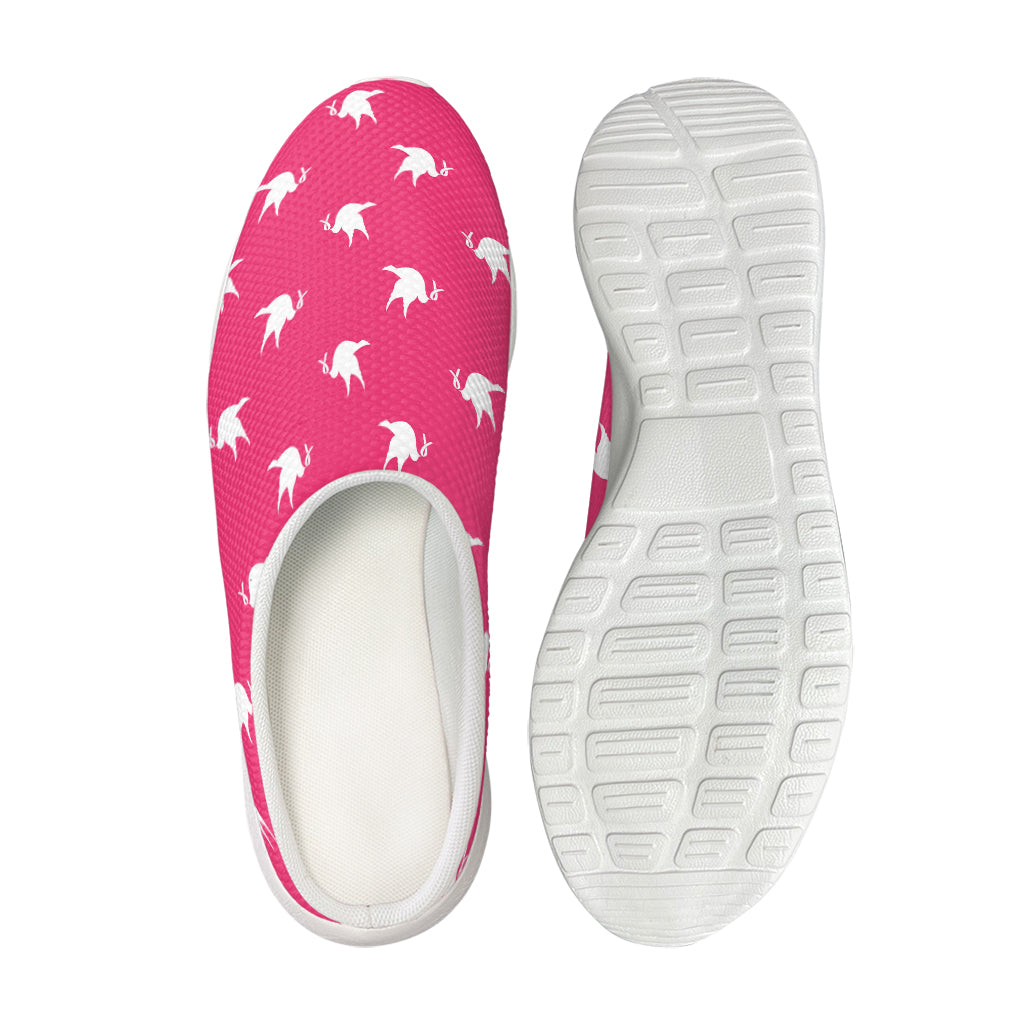 White Dove Breast Cancer Pattern Print Mesh Casual Shoes