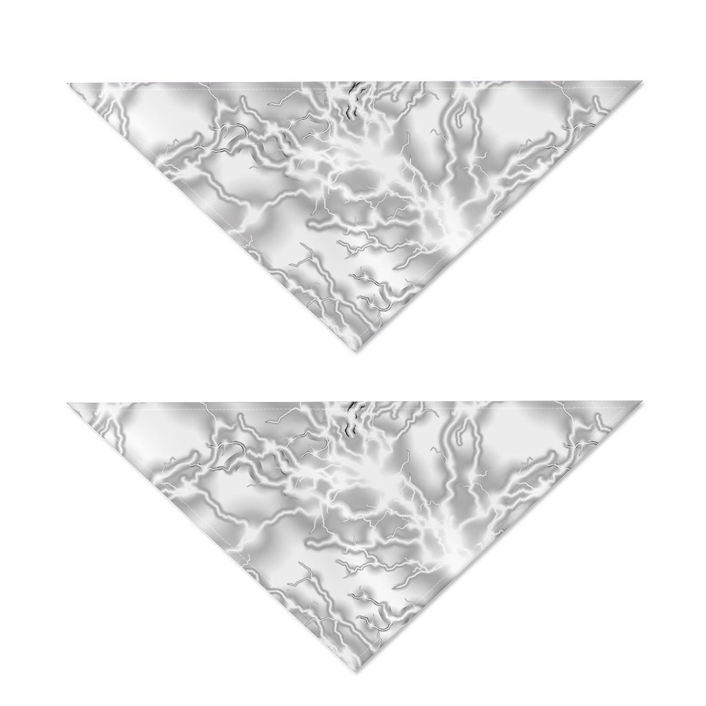 White Electric Lightning Print Dog Bandana