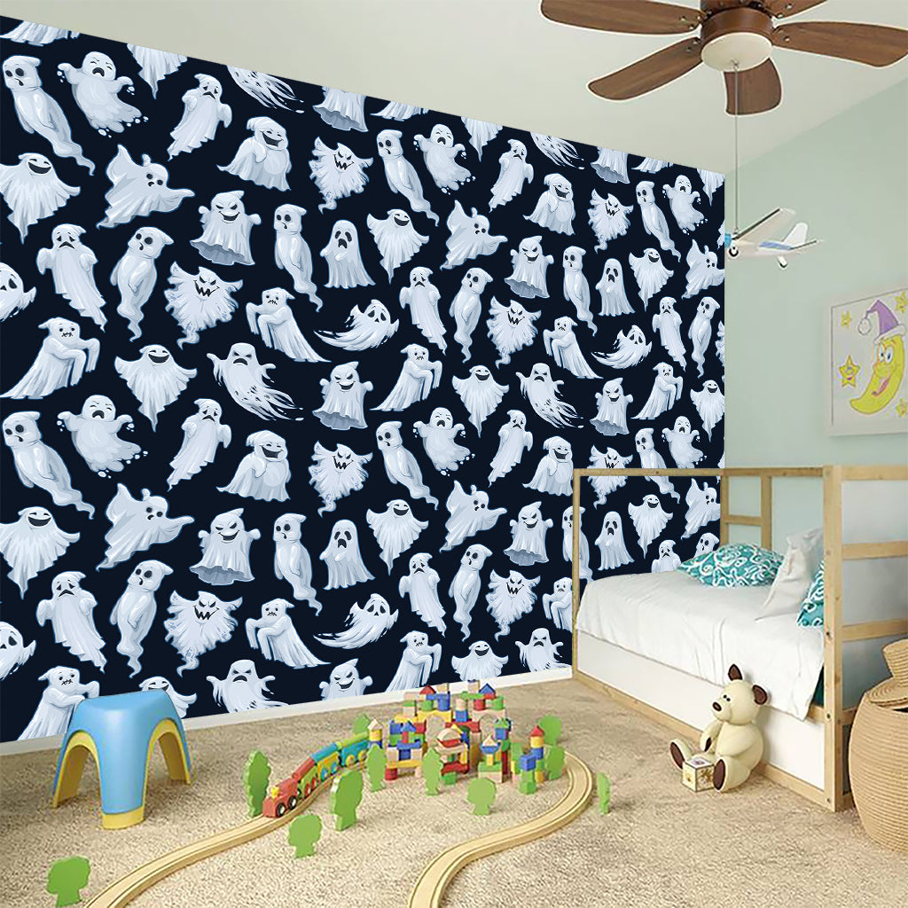 White Ghost Pattern Print Wall Sticker