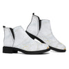 White Gold Scratch Marble Print Flat Ankle Boots