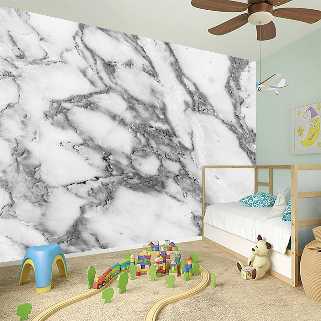White Gray Marble Print Wall Sticker