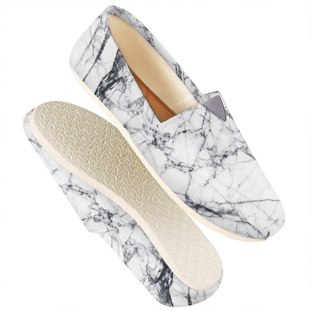 White Gray Scratch Marble Print Casual Shoes