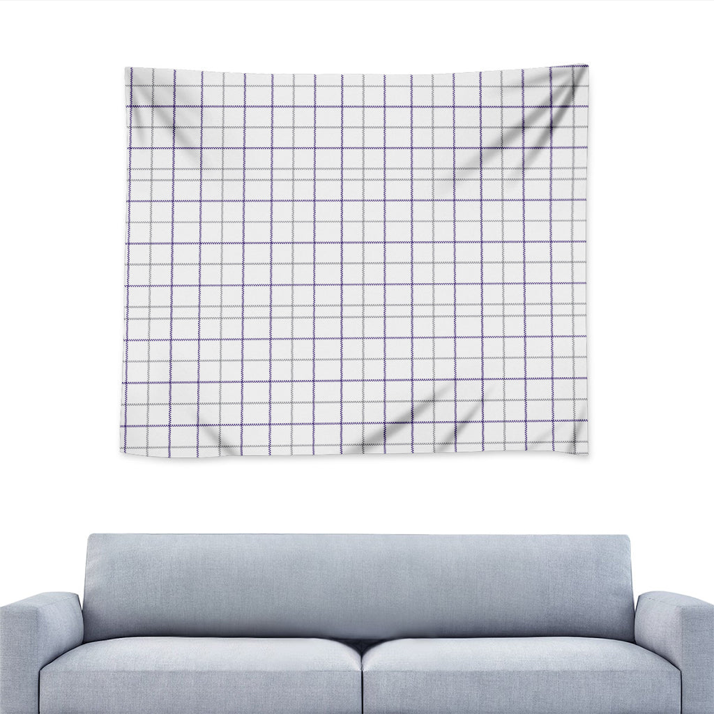 White Grey And Purple Tattersall Print Tapestry