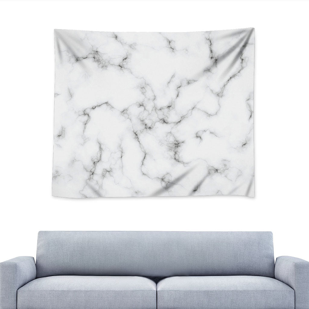 White Grey Smoke Marble Print Tapestry